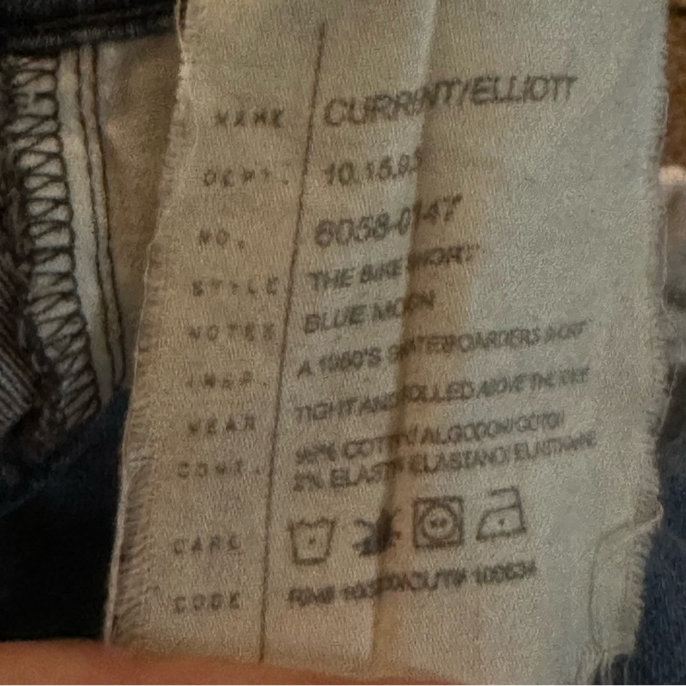 Current/Elliott‎ The Bike Short Denim Jorts 8058-0147 Blue Moon Size 25/0 - Picture 9 of 10